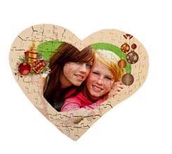Puzzle Cuore in Legno A3 Candele Natale