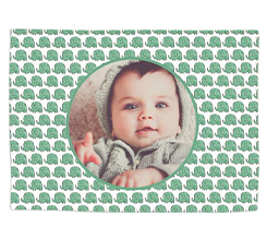 Tovaglietta in tessuto Elefantini verdi