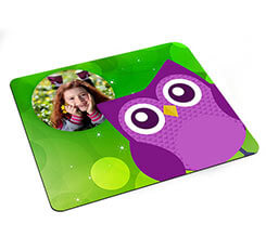 Tappetino Mouse Rettangolare Gufetto Viola