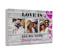 Foto collage su Love wood