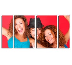 4 Pannelli con bande Stampe su Tela