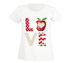 T-shirt donna in cotone Love mela