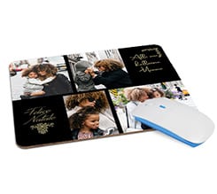 Tappetino Mouse in Legno Rettangolare Chic collage