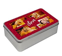 Scatola latta rettangolare Love for collage