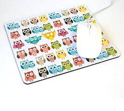 Tappetino mouse rettangolare Gufetti