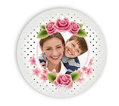 Decorazioni Natalizie ceramica tonda Bouquet di rose