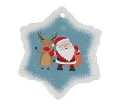 Decorazioni natalizie ceramica Fiocco neve Babbo on wall