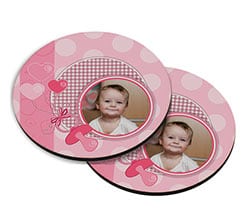 Sottobicchiere masonite tondo Rosa baby