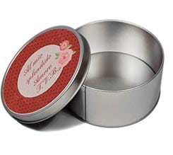 Scatole di Latta Tonda Cornice Fiorata