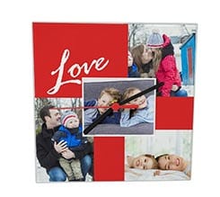 Orologio in vetro quadrato Red collage