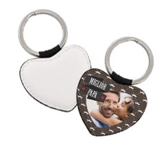 Portachiavi in pelle a cuore