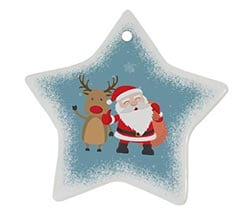 Decorazioni Natalizie ceramica stella Babbo Natale