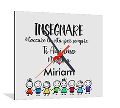 Orologio Quadrato in Legno Insegnare