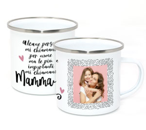 Tazza in metallo smaltato mamma