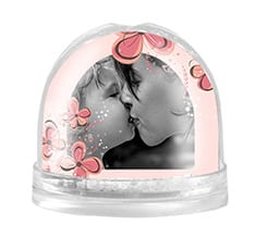 Palla di Neve Riquadri Fiorati