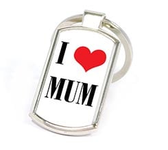 Portachiavi in Metallo Rettangolare I Love Mum