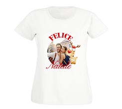 T-shirt donna in cotone Felice Natale
