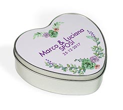 Scatola di latta cuore Cornice di fiori