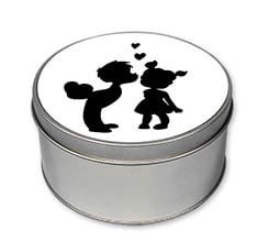 Scatola di latta tonda Lui e lei