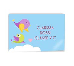 Adesivo rettangolare Uccellini