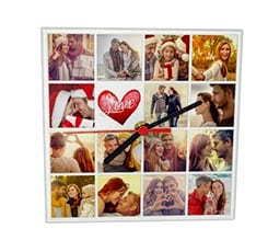 Orologio Quadrato in vetro Collage of love