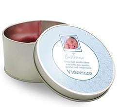 Scatola di latta tonda Elegant baptism him