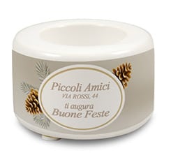 Portacandela in ceramica Pine cone