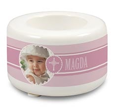 Portacandela in ceramica Baptism Her