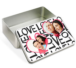 Scatola di latta rettangolare Love words