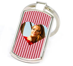 Portachiavi in Metallo Rettangolare Red Strips