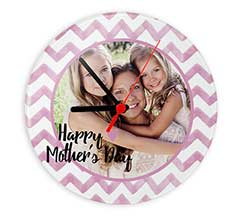 Orologio tondo in vetro Love mum rosa