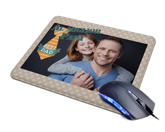 Tappetino mouse in pelle per il papà