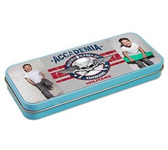 Portapenne in metallo Teschio alato