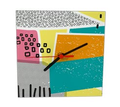 Orologio in vetro quadrato Abstract