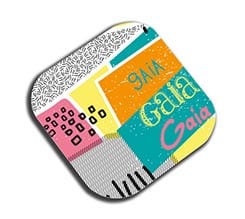 Sottobicchiere in legno quadrato Multicolour