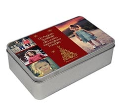 Scatola di latta rettangolare Rosso Natale