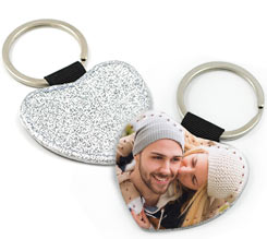 Portachiavi a Cuore in Pelle retro glitter