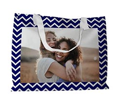 Borsa mare Zig zag blu