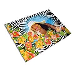 Puzzle A4 Zebrato con fiori