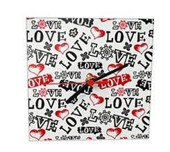 Orologio Quadrato in Vetro Love in caos