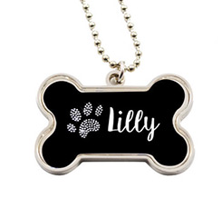 Collana con Ciondolo osso Zampa strass