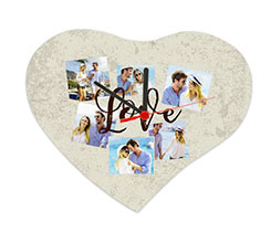 Orologio cuore legno 25x21 crazy collage