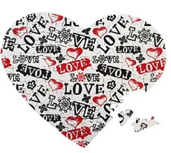 Puzzle cuore in legno A3 Love in caos