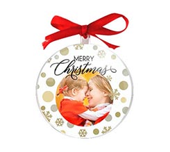 Palla di Natale tonda Pois dorati