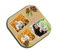 Sottobicchiere masonite quadrato Pigne natalizie