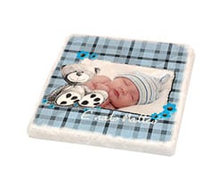 Mattonella vintage Orsetto celeste