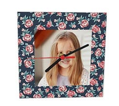 Orologio in vetro quadrato Texture rose