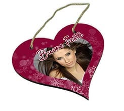 Targa per Porta a Cuore in Legno Buone feste