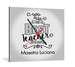 Orologio Quadrato in Legno Teacher