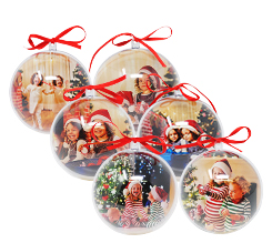 pallina di natale pack da 6 pezzi con foto
